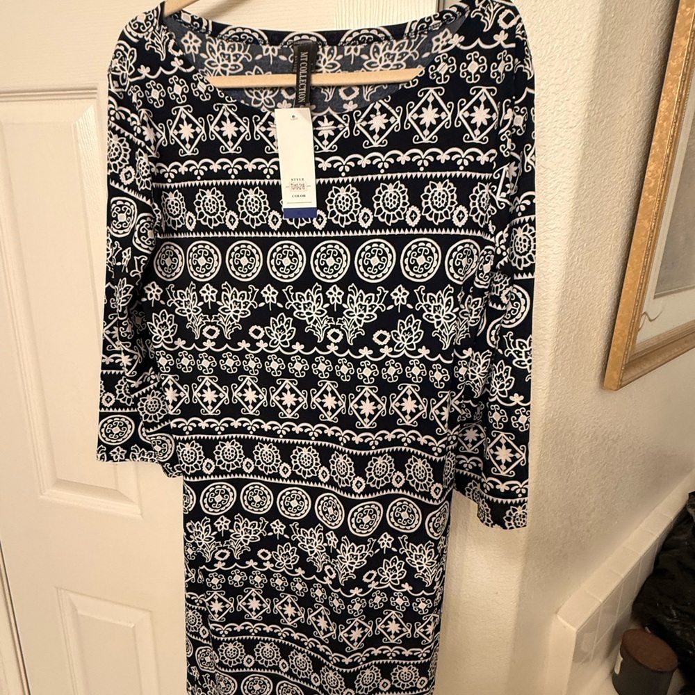 Beautiful Blue and White printed dress